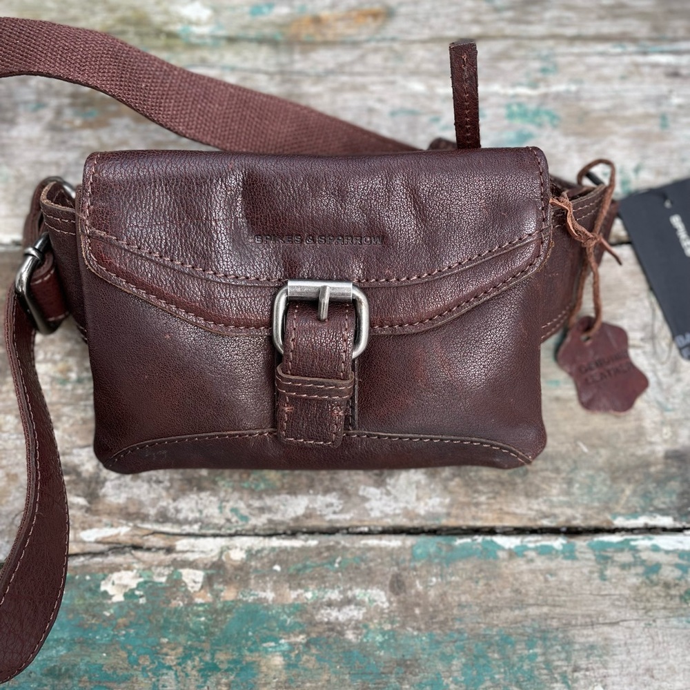 Spikes & Sparrow brown leather waist bag